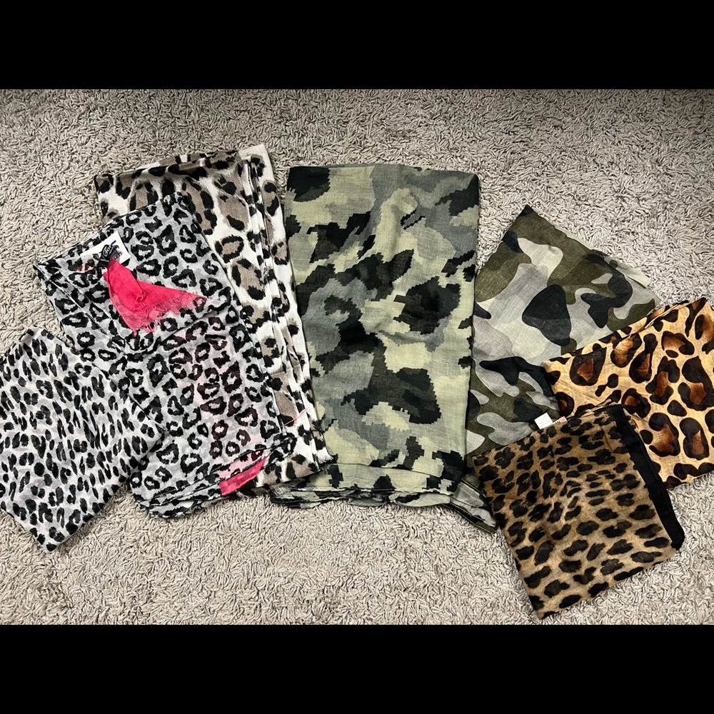 Bundle of 7, Various Brands, Mystery Set of Regular and Infinity Scarves